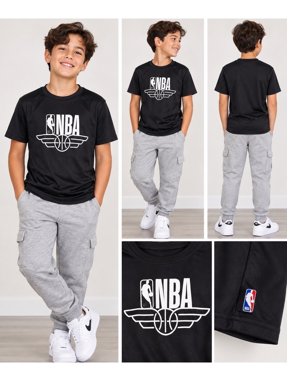 NBA Boys Black Graphic T-Shirt Size Medium